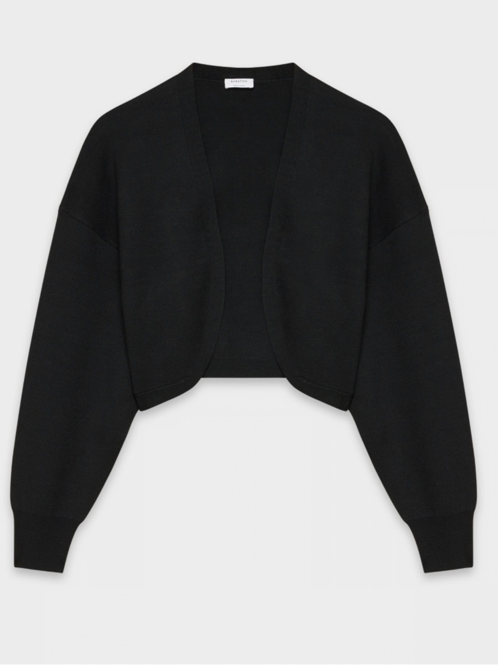 Babaton Black Cropped Open-Front Shrug